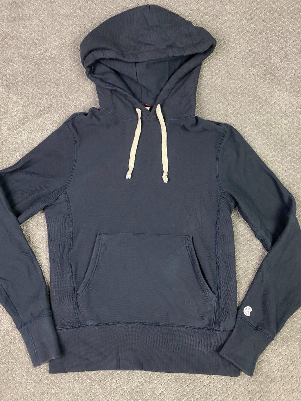 Todd Snyder x Champion Popover Hoodie Sweatshirt Mens Small Navy Blue Midweight